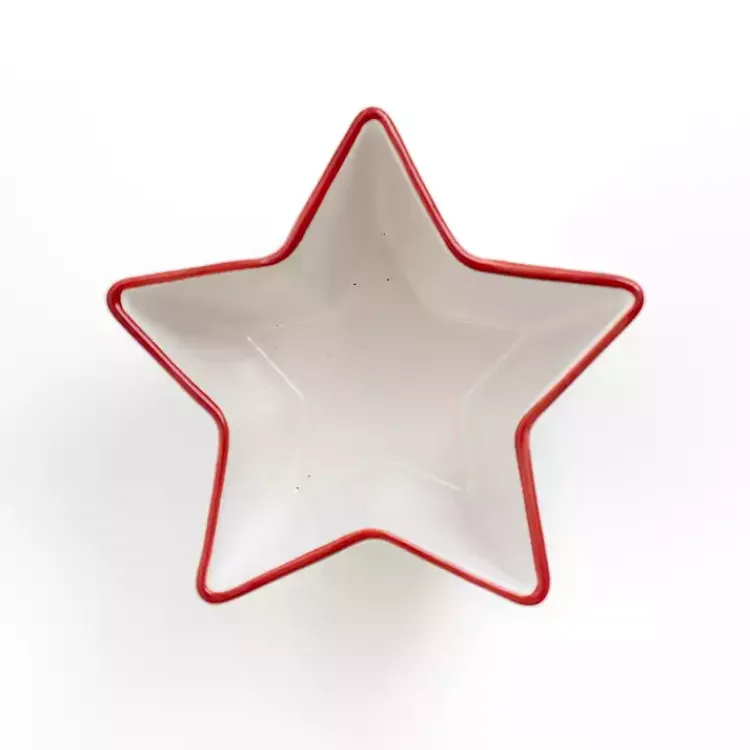Kirklands Home Red and White Star Appetizer Bowl Online