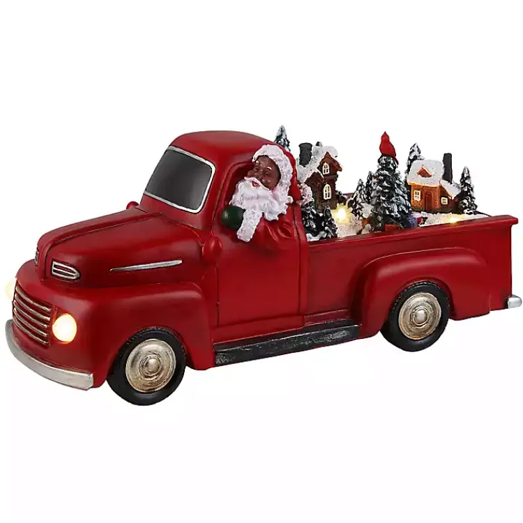 Christmas Decorations>Kirklands Home Animated Santa Claus Truck Red