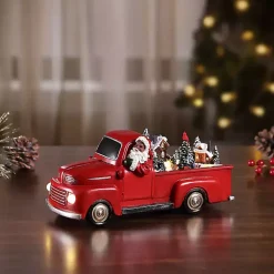 Christmas Decorations>Kirklands Home Animated Santa Claus Truck Red
