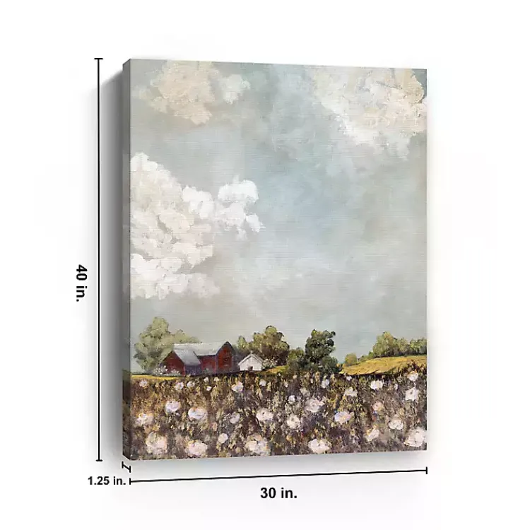 Kirklands Home Red Barn and Field of Flowers Canvas Art Print Multicolor Discount