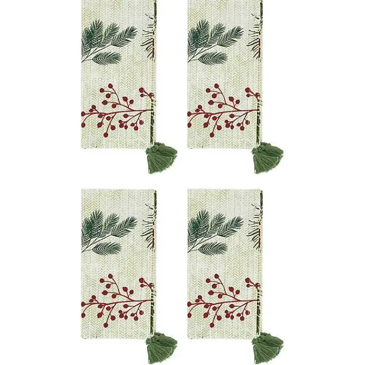 Christmas Dining & Entertaining>Kirklands Home Red Berry and Pine Christmas Napkins, Set of 4