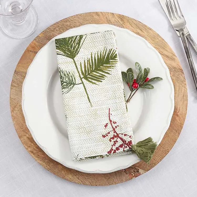 Christmas Dining & Entertaining>Kirklands Home Red Berry and Pine Christmas Napkins, Set of 4