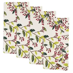 Kirklands Home Red Berry Delight Cotton Napkins, Set of 4 Discount