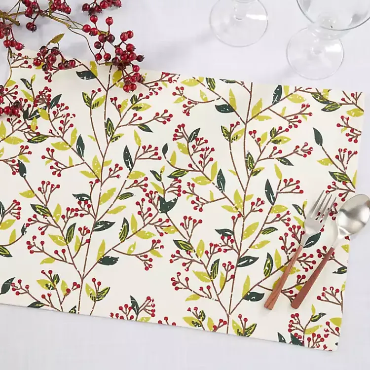 Kirklands Home Red Berry Delight Cotton Placemats, Set of 4 Outlet