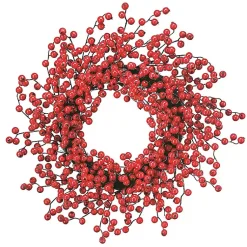 Christmas Wreaths>Kirklands Home Berry Outdoor Wreath Red