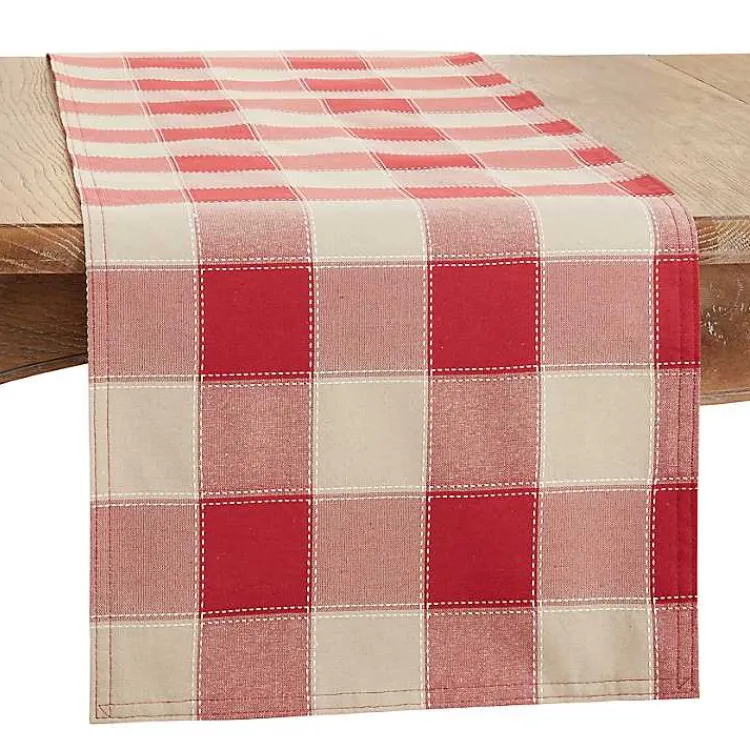 Kirklands Home Red Block Plaid Table Runner, 90 in. Best