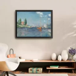 Kirklands Home Red Boats, Argenteuil Framed Canvas Art Print Blue Online