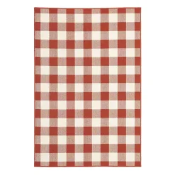 Kirklands Home Buffalo Check Outdoor Area Rug, 5x7 Red Hot