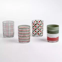 Kirklands Home Red Checkered Drinking Glasses, Set of 4 Best
