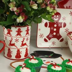 Kirklands Home Red Christmas Characters Utensil Holder Clearance