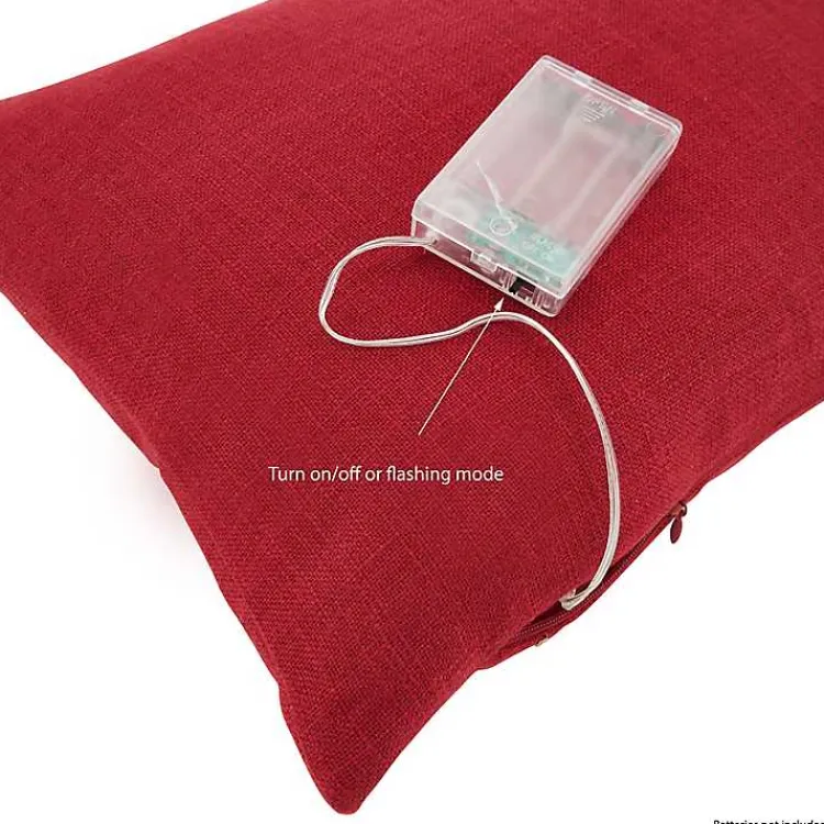 Pillows>Kirklands Home Red Christmas Tree LED Accent Pillow