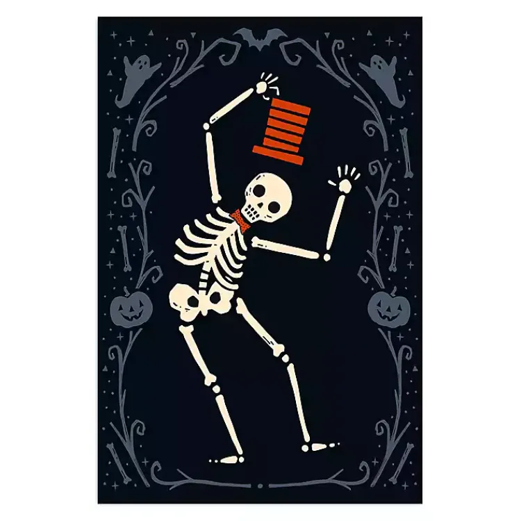 Halloween>Kirklands Home Red Dancing Skeleton Man Halloween Wall Plaque