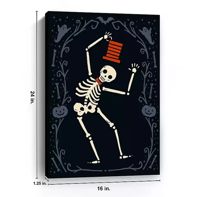 Halloween>Kirklands Home Red Dancing Skeleton Man Halloween Wall Plaque