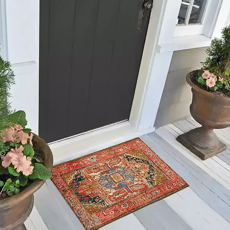 Kirklands Home Diamond Medallion Indoor/Outdoor Rug, 3x4 Red Sale