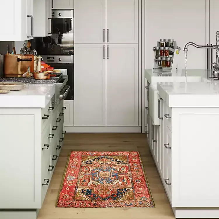 Kirklands Home Diamond Medallion Indoor/Outdoor Rug, 3x4 Red Sale