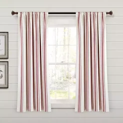 Kirklands Home Red Farmhouse Stripe Curtain Panels, Set of 2 Best