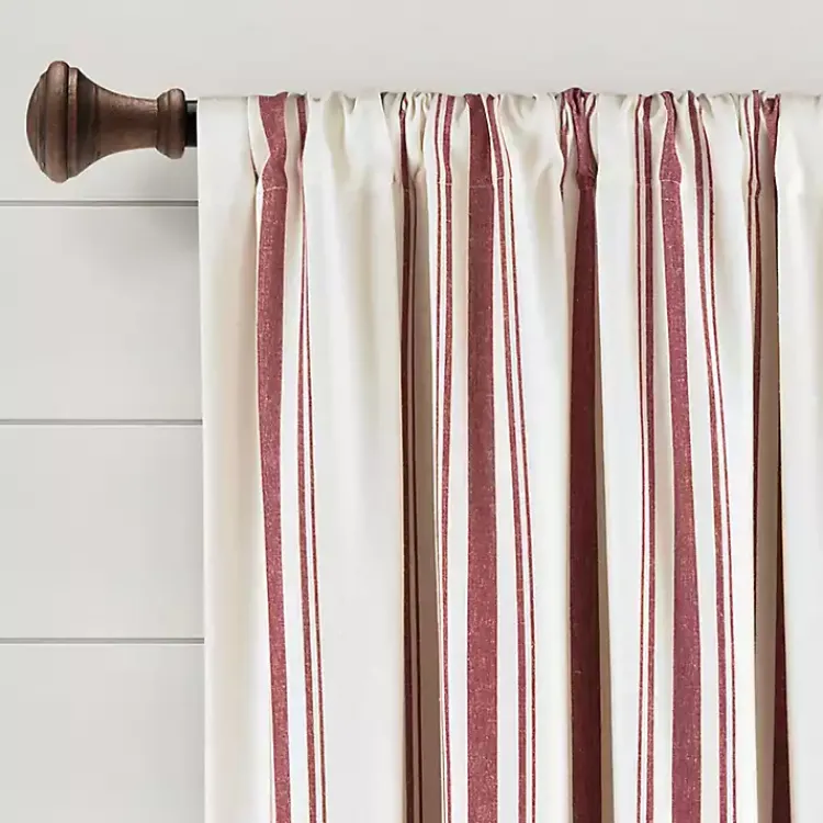 Kirklands Home Red Farmhouse Stripe Curtain Panels, Set of 2 Best