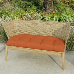 Kirklands Home French Edge Outdoor Wicker Settee Cushion Red Discount
