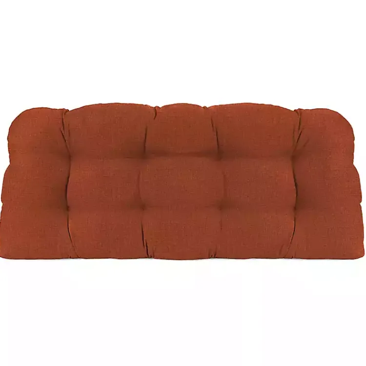 Kirklands Home French Edge Outdoor Wicker Settee Cushion Red Discount