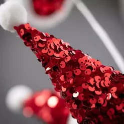 Christmas Tree Decorations>Kirklands Home Glitter Santa Spray Stems, Set of 3 Red