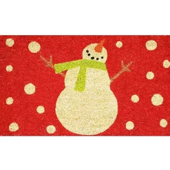 Outdoor Christmas Decorations>Kirklands Home Red Happy Snowman Doormat