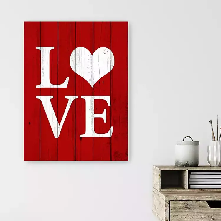Valentines Day Decorations>Kirklands Home Red Heart Love Canvas Art Print
