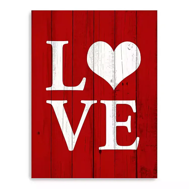 Valentines Day Decorations>Kirklands Home Red Heart Love Canvas Art Print