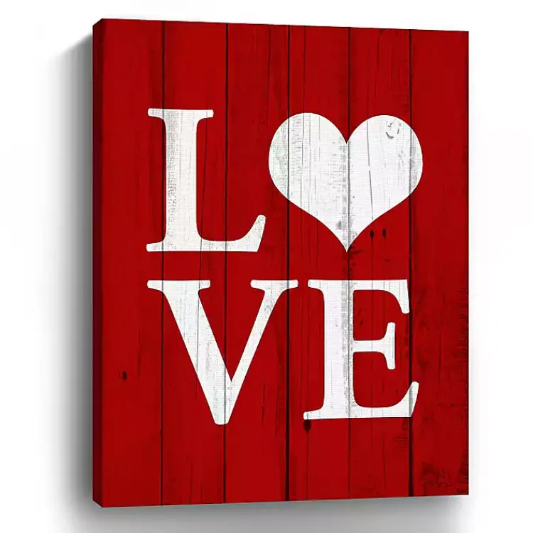 Valentines Day Decorations>Kirklands Home Red Heart Love Canvas Art Print