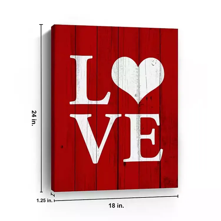 Valentines Day Decorations>Kirklands Home Red Heart Love Canvas Art Print