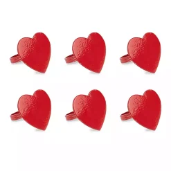 Valentines Day Decorations>Kirklands Home Red Heart Napkin Rings, Set of 6