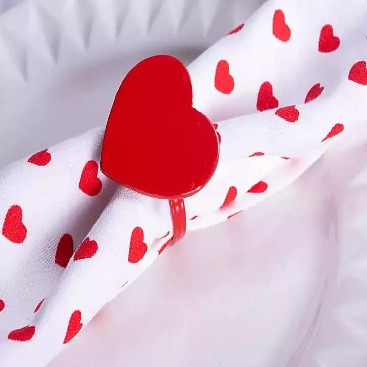 Valentines Day Decorations>Kirklands Home Red Heart Napkin Rings, Set of 6