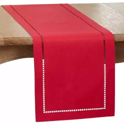 Kirklands Home Hemstitch Border Table Runner Red Clearance