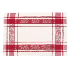 Christmas Dining & Entertaining>Kirklands Home Red Jaquard Plaid Reversible Placemats, Set of 6