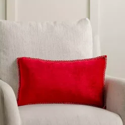 Pillows>Kirklands Home Joy Embroide Lumbar Pillow Red