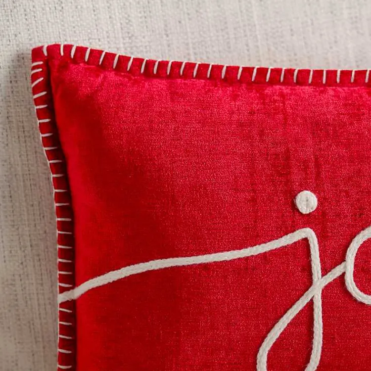 Pillows>Kirklands Home Joy Embroide Lumbar Pillow Red