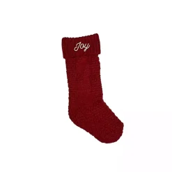 Christmas Stockings & Stocking Holders>Kirklands Home Joy Script Christmas Stocking Red