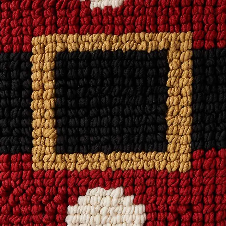 Christmas Pillows>Kirklands Home Knit Santa Belt Pillow Red
