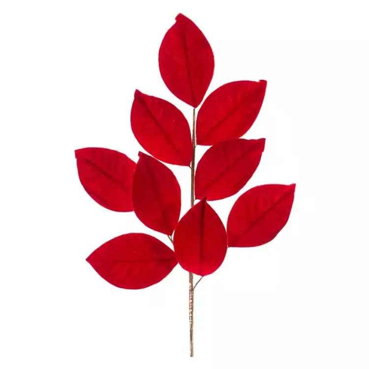 Christmas Arrangements & Garland>Kirklands Home Magnolia Leaf Sprays, Set of 6 Red