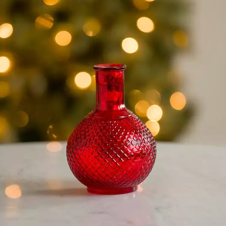 Vases>Kirklands Home Mercury Glass Vase Red