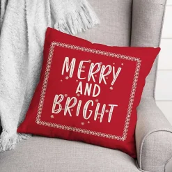 Christmas Pillows>Kirklands Home Red Merry and Bright Throw Pillow
