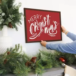 Christmas Art & Wall Decor>Kirklands Home Merry Christmas Framed Wall Plaque Red