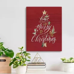 Christmas Art & Wall Decor>Kirklands Home Merry Little Christmas Wall Plaque Red
