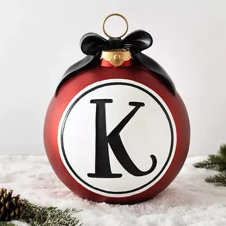 Monogram Seasonal Decor>Kirklands Home Red Monogram K Ornament