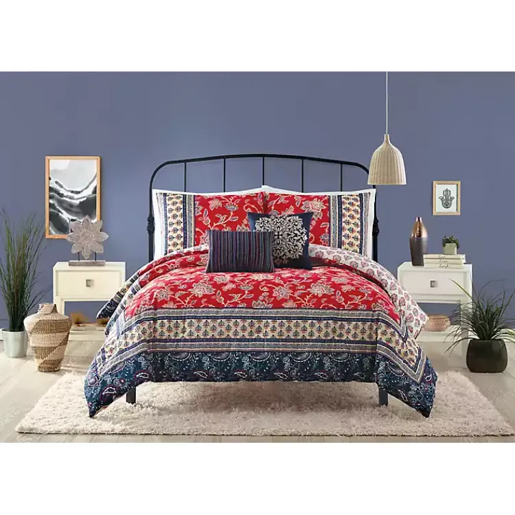Kirklands Home Red Navy Marbella King 5-pc. Comforter Set Sale