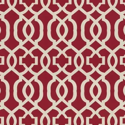 Kirklands Home Red New Geometric Round Edge Outdoor Chair Cushion Sale