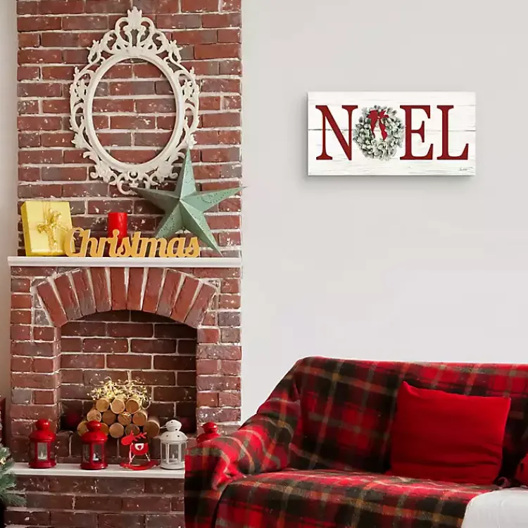 Christmas Art & Wall Decor>Kirklands Home Red Noel Wreath Canvas Art Print