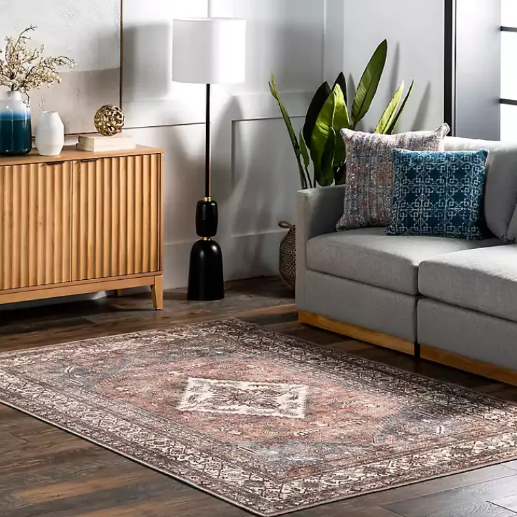 Kirklands Home Persian Medallion Washable Area Rug, 3x5 Red Sale