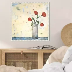 Kirklands Home Red Picked Flowers Framed Canvas Art Print Best