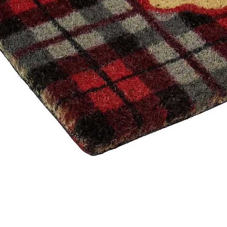 Outdoor Christmas Decorations>Kirklands Home Red Plaid Merry Christmas Doormat