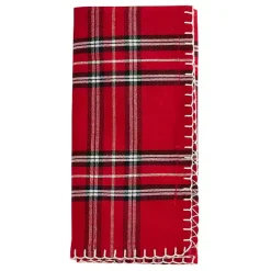 Christmas Dining & Entertaining>Kirklands Home Plaid Whipstitch Napkins, Set of 4 Red